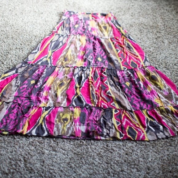 Vintage Miss Sixty Bohemian Tiered Maxi Skirt 28" Small Cottagecore Gypsy Hippie - Picture 5 of 16